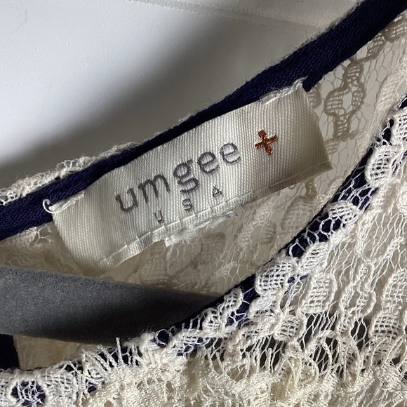 Umgee Sleeveless Lace Mini Dress cream and Blue Size 2XL - Picture 3 of 7